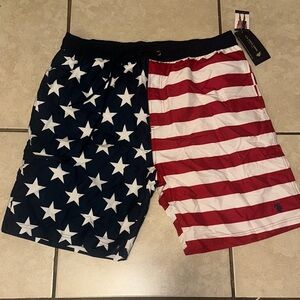 Polo Ralph Lauren American Flag Swim Trunks - Stars & Stripes NWT SZ XL